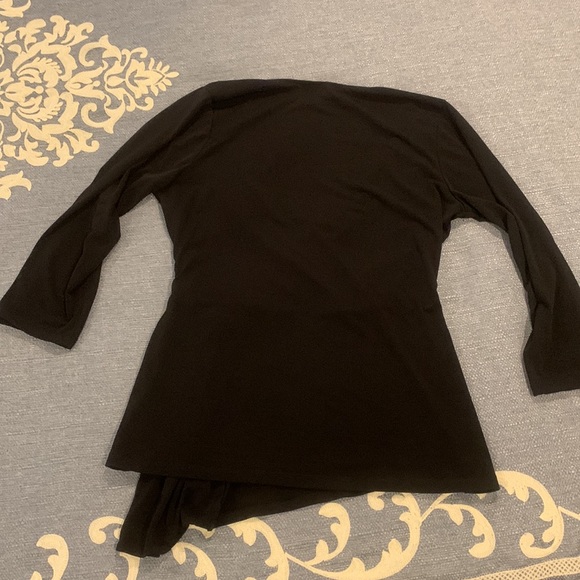 New Directions Black Sz S Top w/3/4 sleeves - Picture 2 of 6